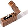 Personalized Slim Walnut Wood Engagement Ring Box