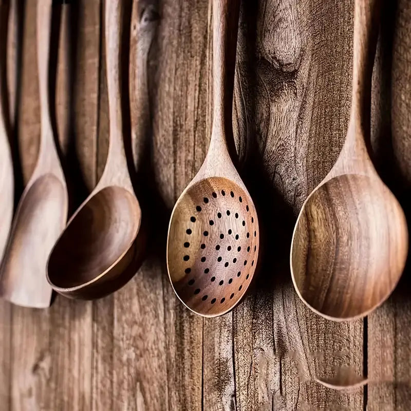 natural wooden spoons and spurtles