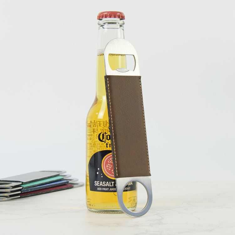 Personalized Engraved Leatherette Bottle Opener