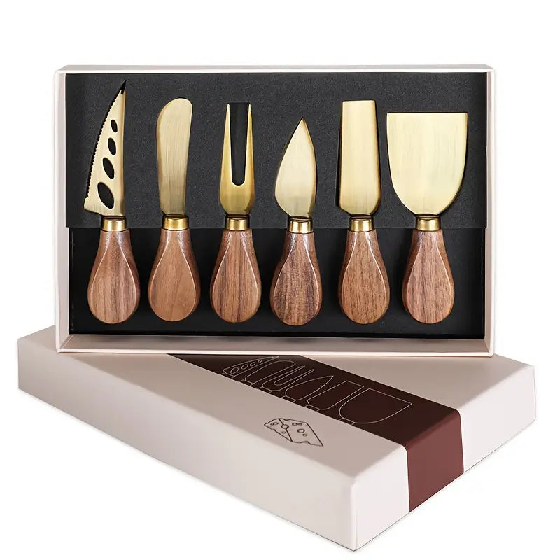 Walnut Gold Knife set